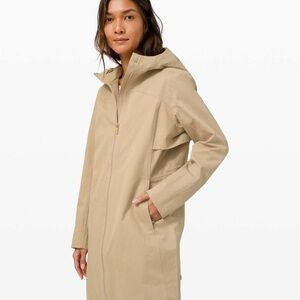 Lululemon Rain Rebel Jacket Cotton Trench Tan Size 6